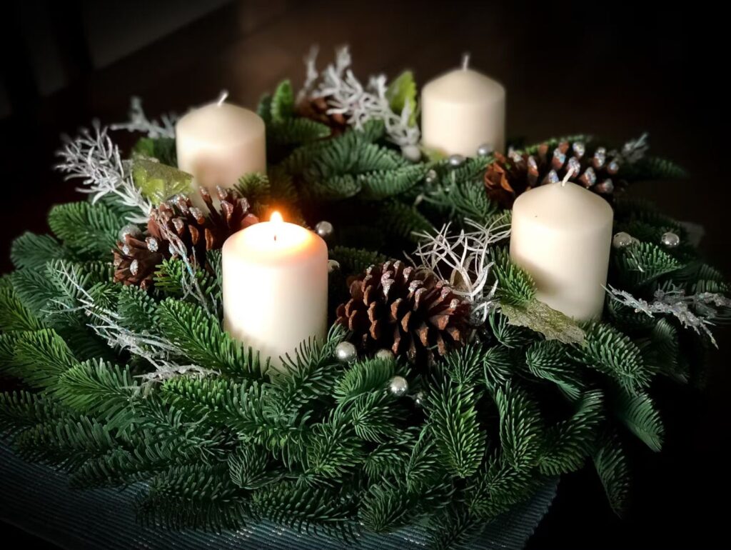 Corona dell'Avvento con candele
