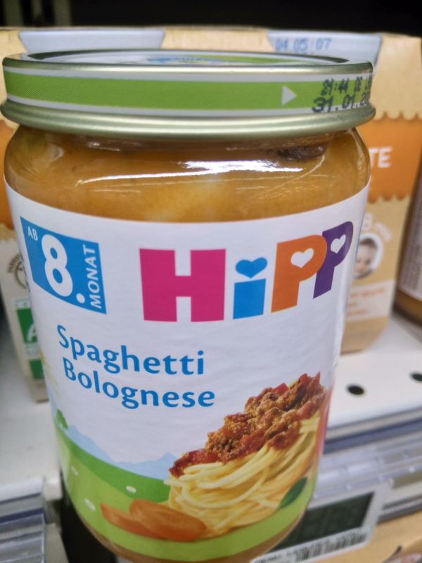 Omogeneizzato per bambini al gusto di spaghetti alla bolognese, Lussemburgo
