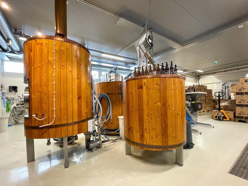 L'interno dell'area di produzione del birrificio Haapala di Vuokatti Sotkamo, Finlandia