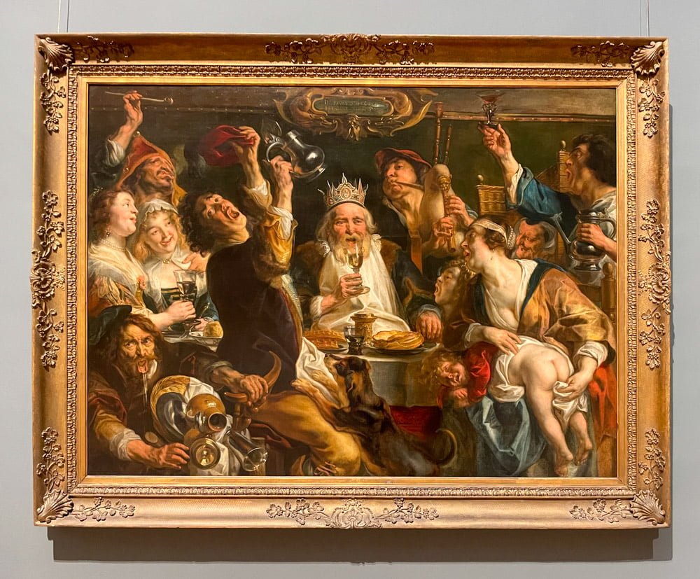 The King Drinks, dipinto di Jacob Jordaens esposto al Museo Oldmasters di Bruxelles