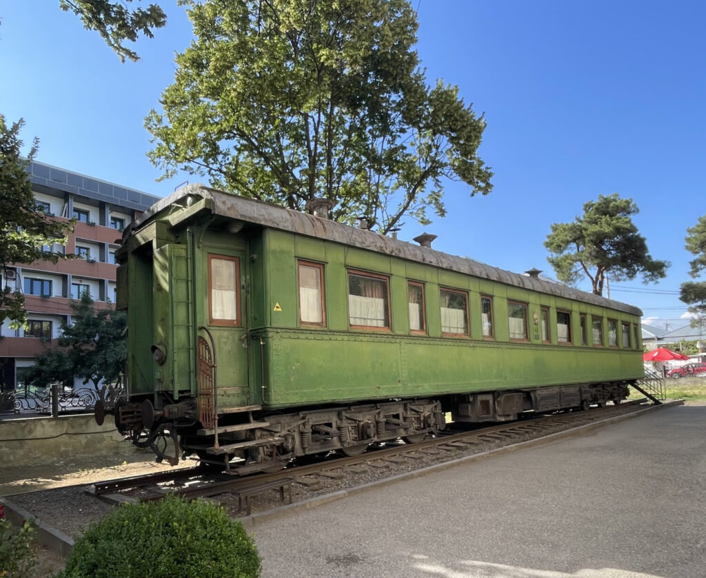 Esterno del vagone del treno privato di Stalin a Gori
