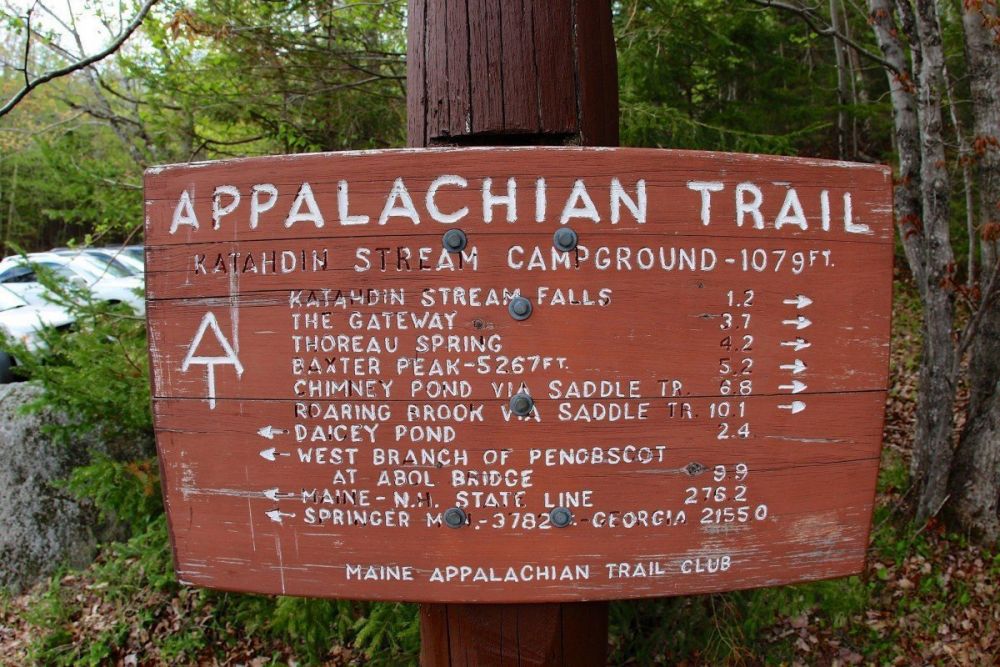 Indicazione del sentiero Appalachian Trail