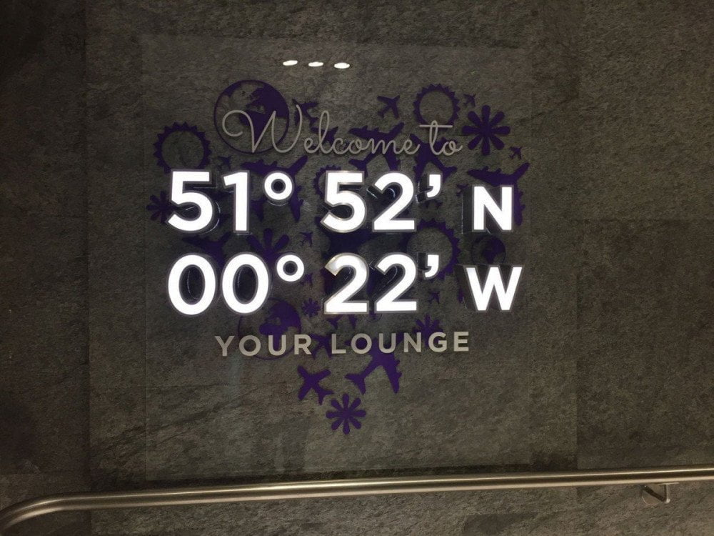 L'ingresso dell'Aspire Executive Lounge dell'aeroporto di Londra Luton