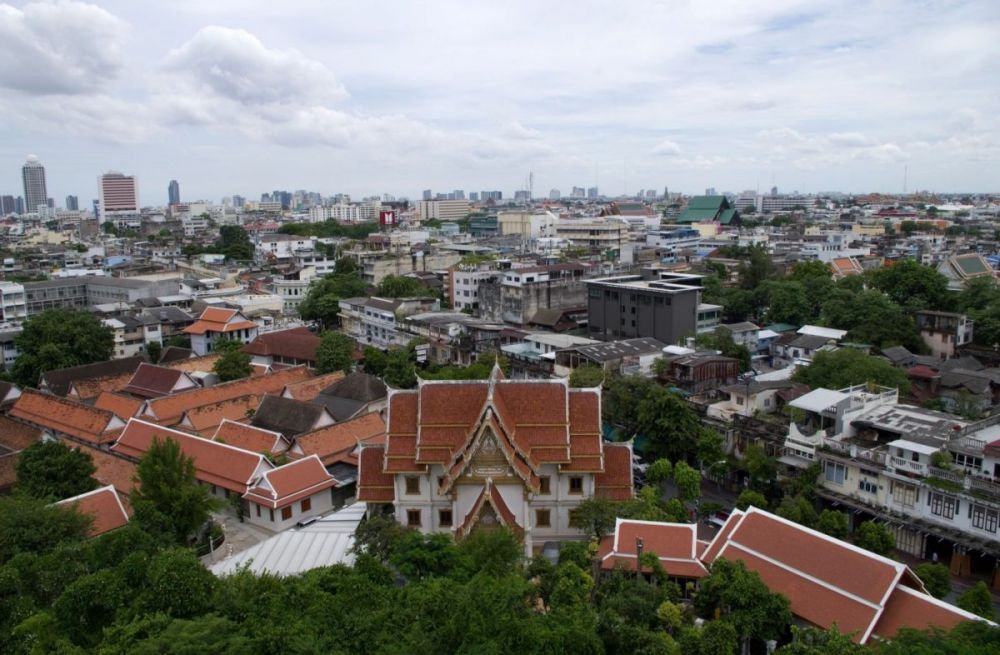 Panorama di Bangkok dal tempio della Golden Mountain