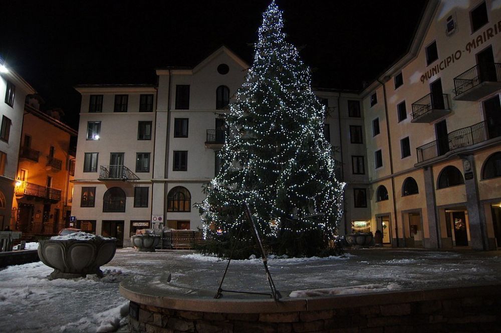 Albero di Natale a Pré Saint Didier, in Valle d'Aosta
