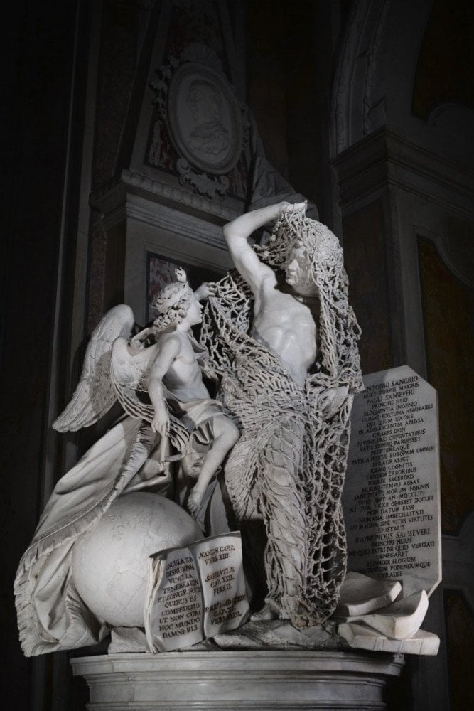 La statua del Disinganno nella cappella Sansevero a Napoli