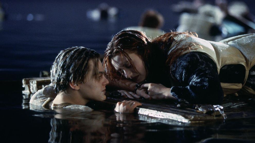 Jack e Rose scena del naufragio in Titanic