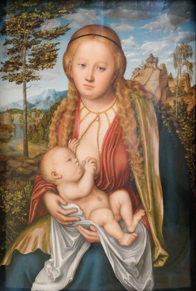La vergine che allatta il bambino di Lucas Cranach il Vecchio