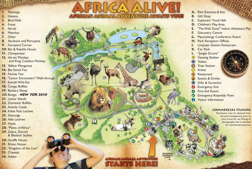 Mappa del parco Africa Alive!