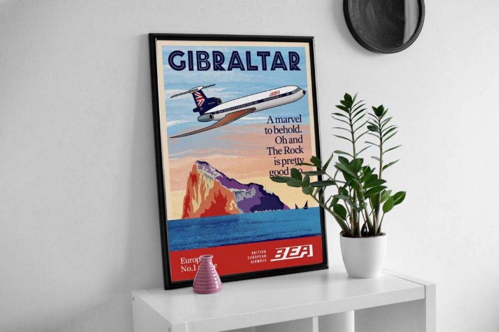 Poster di Gibilterra della BEA British European Airways